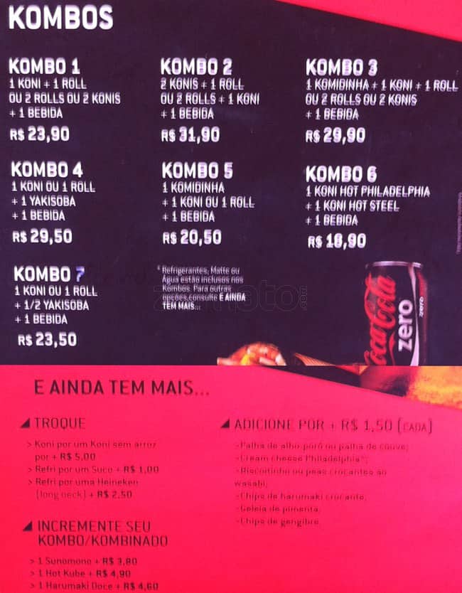 Menu at Koni Store Asa Norte restaurant, Brasília
