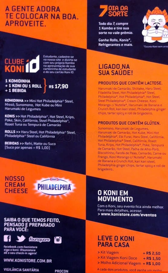 Koni Store cardápio