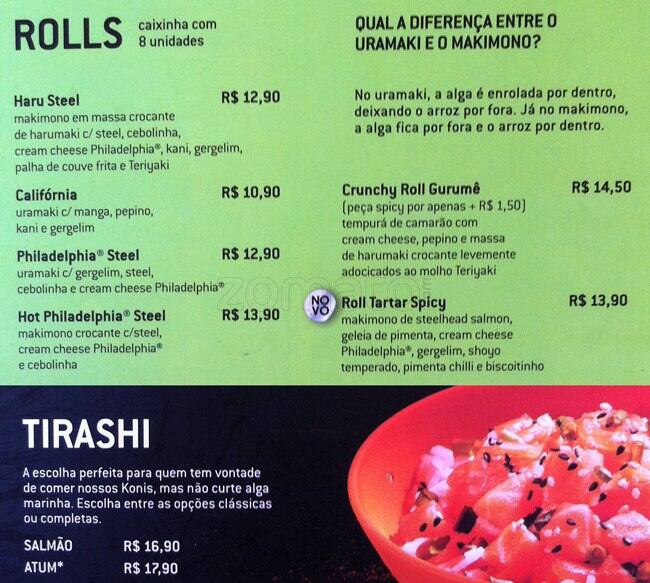 Koni Store cardápio