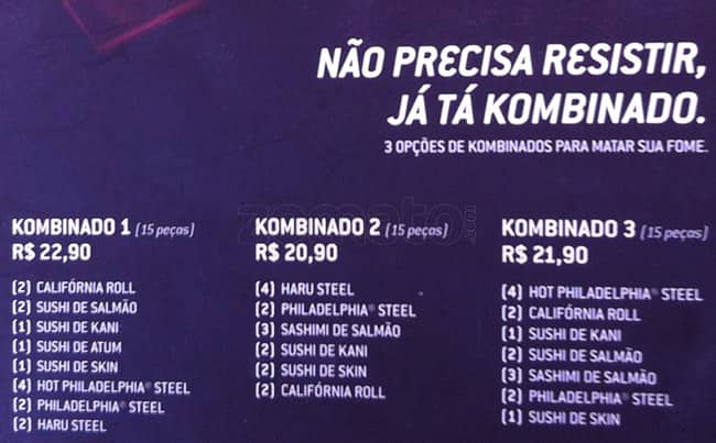 Koni Store cardápio