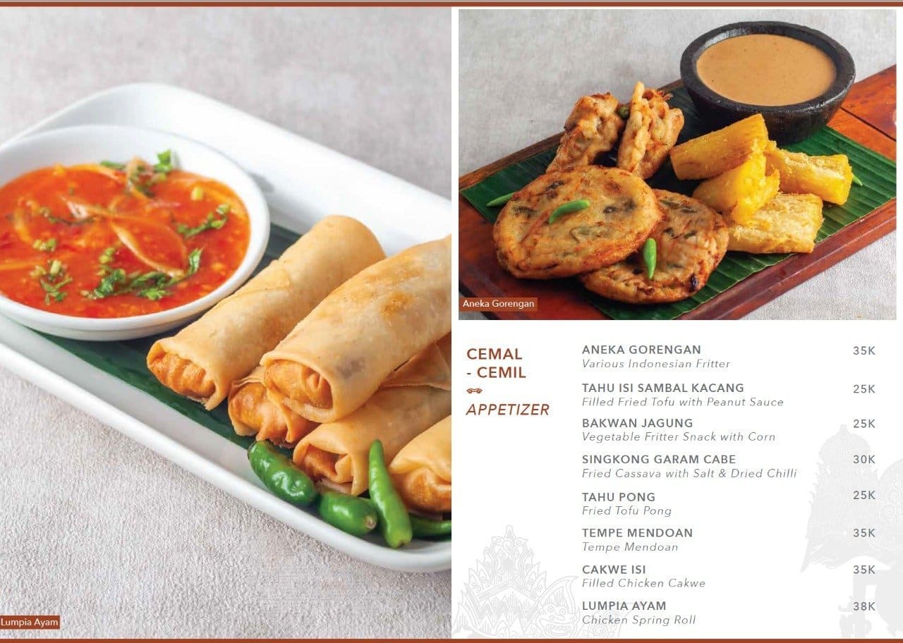 Menu at Wayang Bistro restaurant, Jakarta, Jl. Gatot Subroto No.Kav. 1