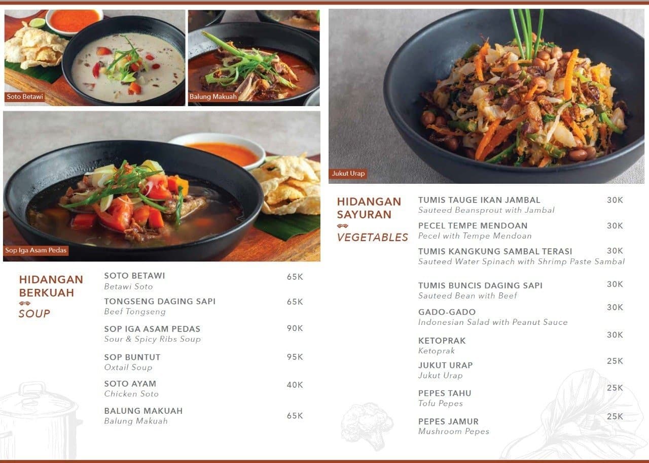 Menu at Wayang Bistro restaurant, Jakarta, Jl. Gatot Subroto No.Kav. 1