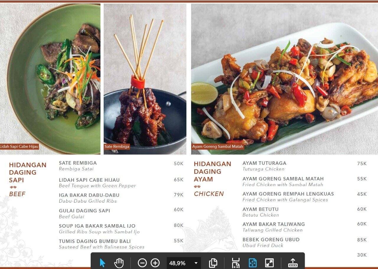 Menu at Wayang Bistro restaurant, Jakarta, Jl. Gatot Subroto No.Kav. 1