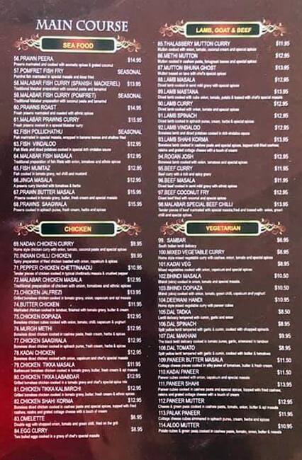Menu at Bilal Mandi House, Brunswick