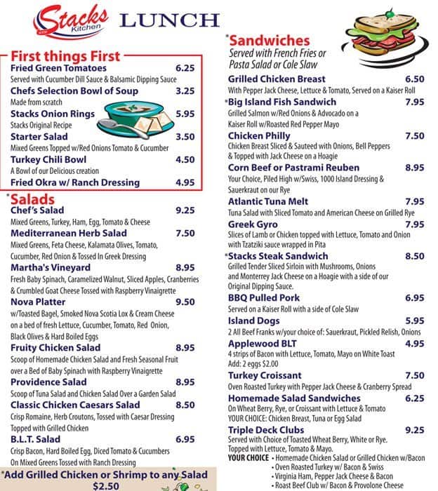 the stack menu new haven
