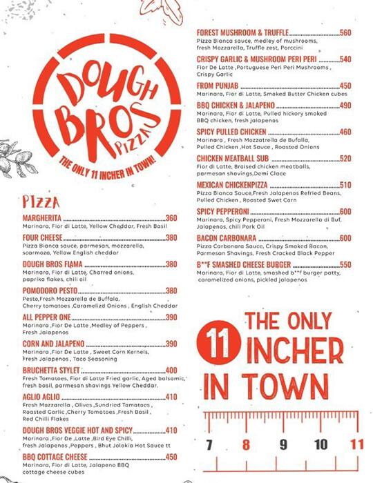 Menu of Dough Bros Pizza, Dadar West, Mumbai