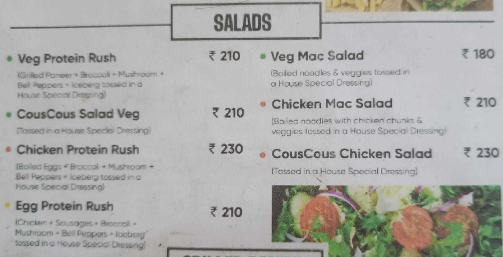 Menu of Kan's Calorie Kitchen, Ashok Nagar, Mangalore
