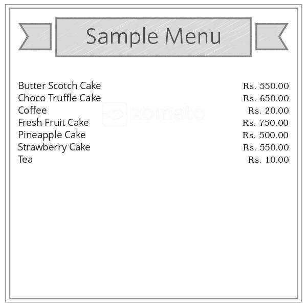 Cake Point menu