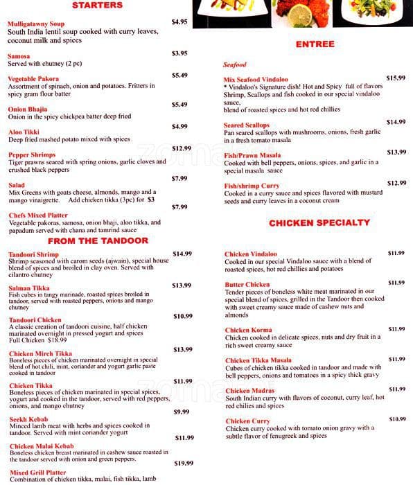 Vindaloo Menu, Menu for Vindaloo, Scarborough, Toronto - Urbanspoon/Zomato