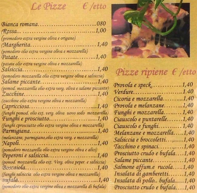 Menu di Da Coriolano Pizza e Kebab Roma 