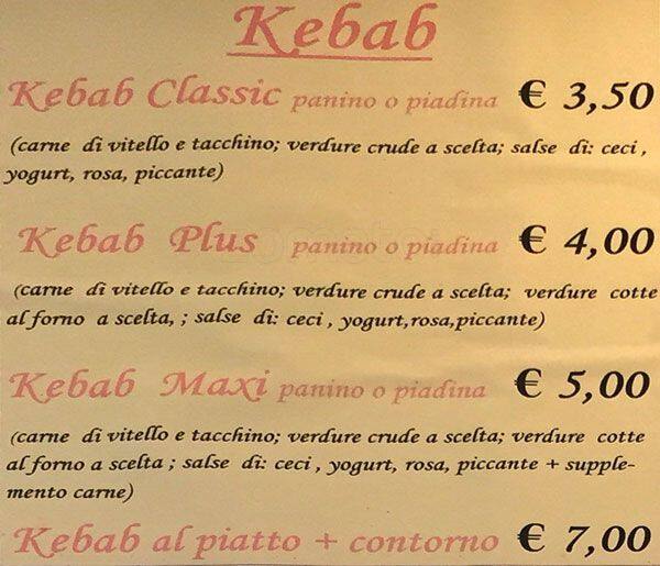 Menu di Da Coriolano Pizza e Kebab Roma 