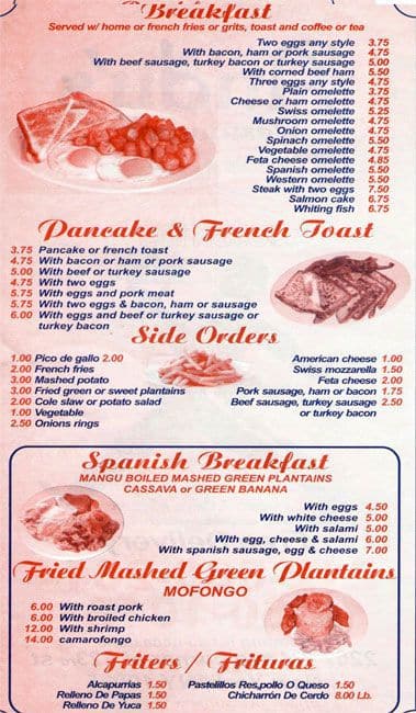 Andy's Restaurant Menu, Menu for Andy's Restaurant, East Harlem, New ...