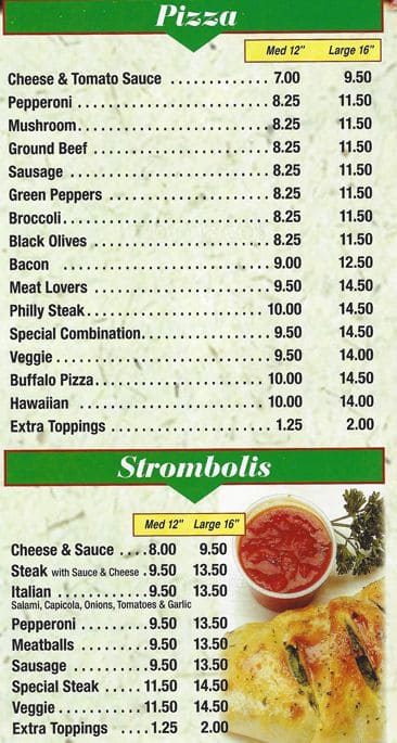Menu at Stelio #39 s Pizza pizzeria Philadelphia