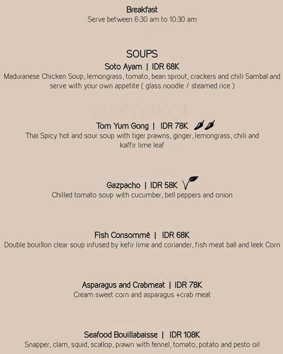 TableSpoon Bali Paragon Resort Menu Zomato Indonesia
