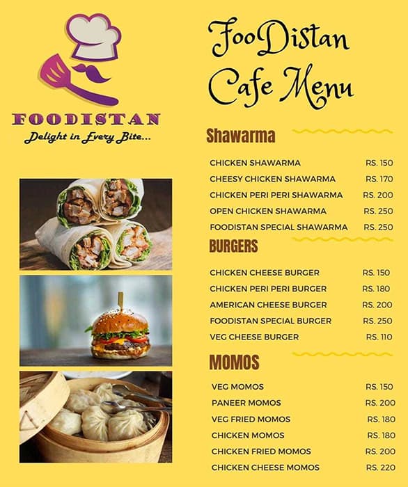 Menu of Foodistan Cafe, Versova, Andheri West, Mumbai