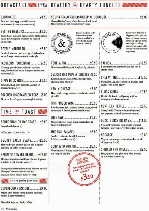 Teacup menu