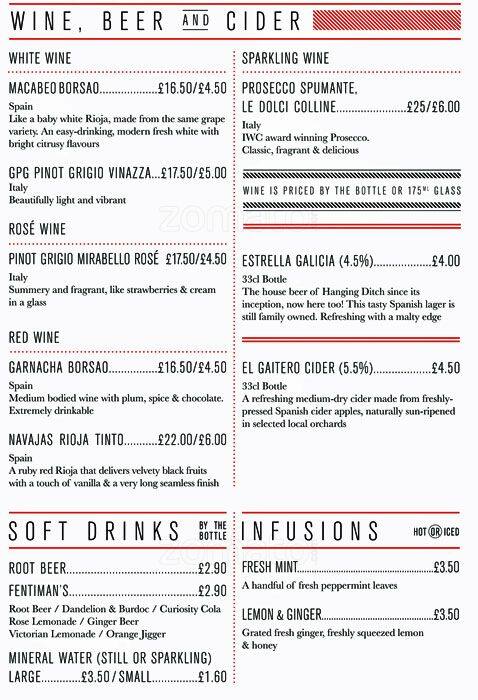 Teacup menu