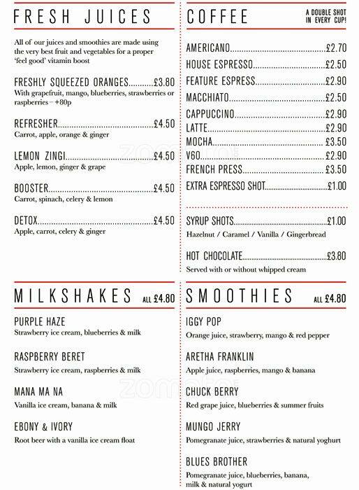 Teacup menu