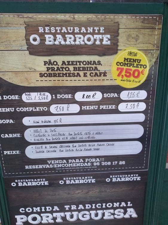 Barrote menu