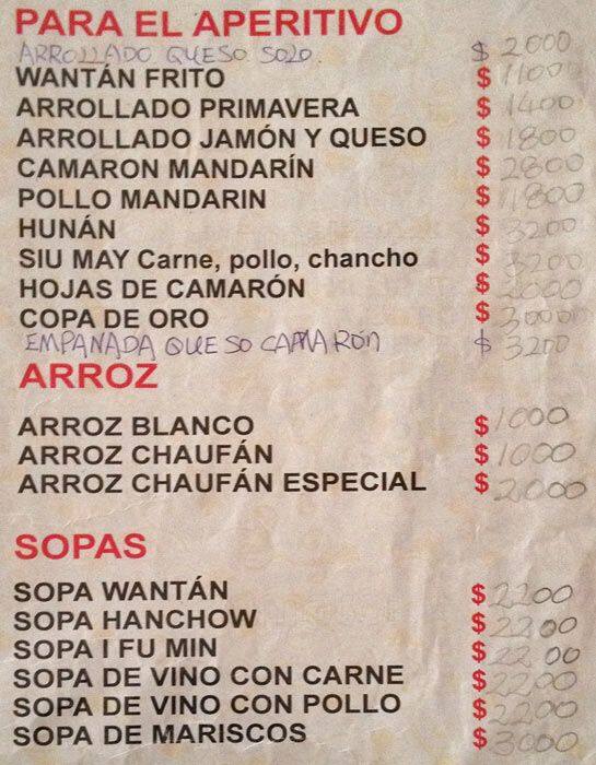 Carta de bella Oriente