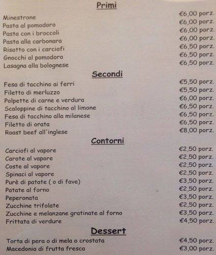 Menu di Ristoro Cafe 