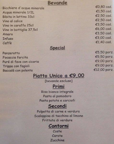 Menu di Ristoro Cafe 