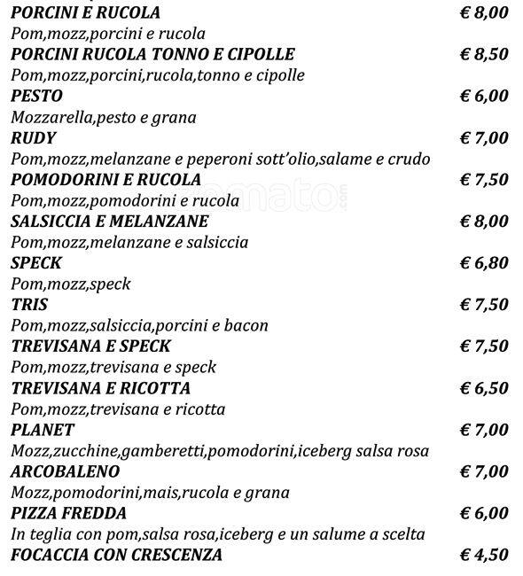 Menu di Ben Ti Voglio 