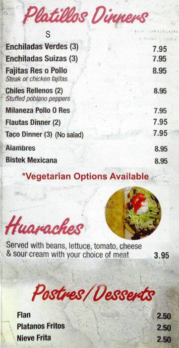 Taco Yo menu