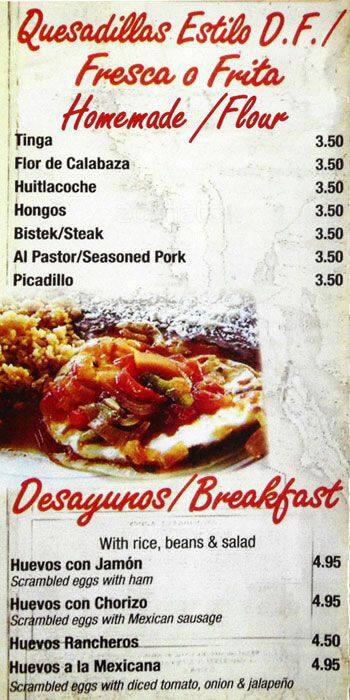 Taco Yo menu