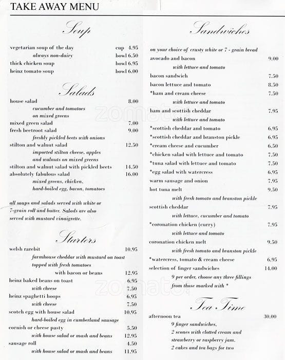 Tea & Sympathy Menu, Menu for Tea & Sympathy, Greenwich Village, New ...