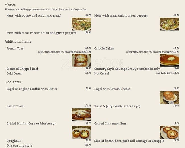 Menu at Coffee Cup Restaurant, Downingtown