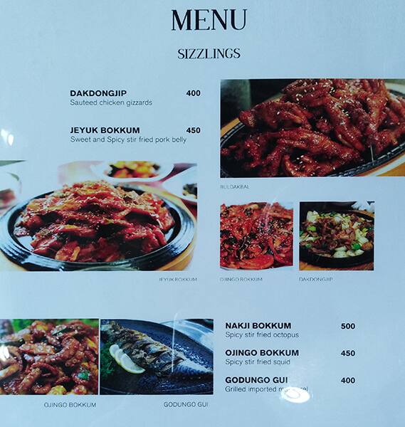 Menu at Maru Korean Restaurant Malate, Manila