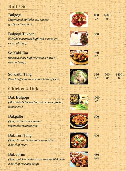 Menu At Busan Korean Restaurant, New Delhi, Majnu Ka Tilla 110054