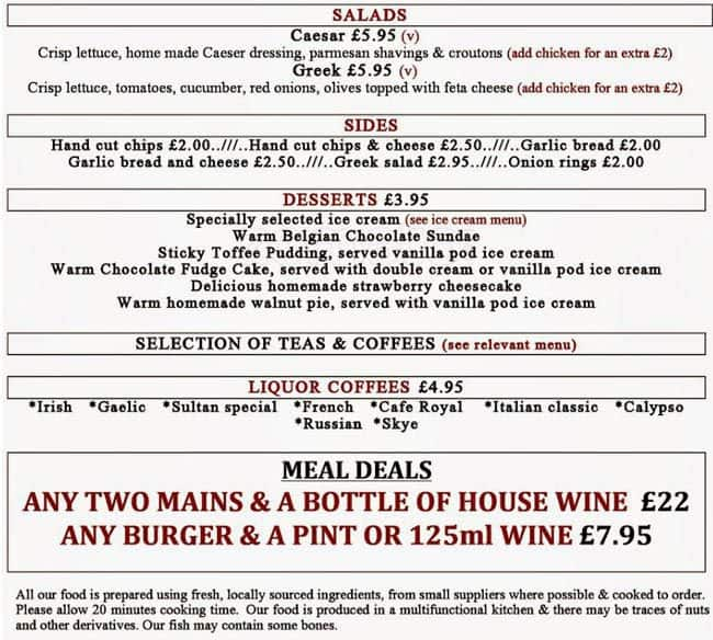 Menu At Avant Garde Pub Bar Glasgow   D29bb2532555be91e9040c22a37f61a4 