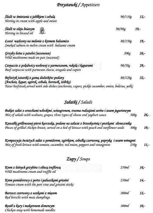 Restauracja Hotel Francuski Menu Gastronaucizomato - 