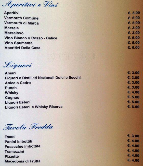 Menu di Lo Spuntino 
