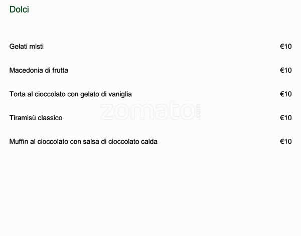 Menu di Il Giardino Bar 