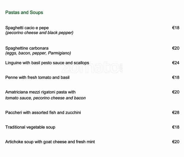 Menu di Il Giardino Bar 