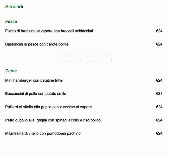 Menu di Il Giardino Bar 