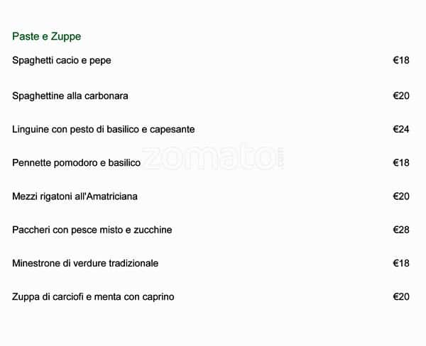 Menu di Il Giardino Bar 