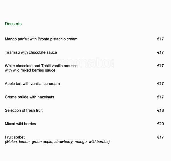 Menu di Il Giardino Bar 