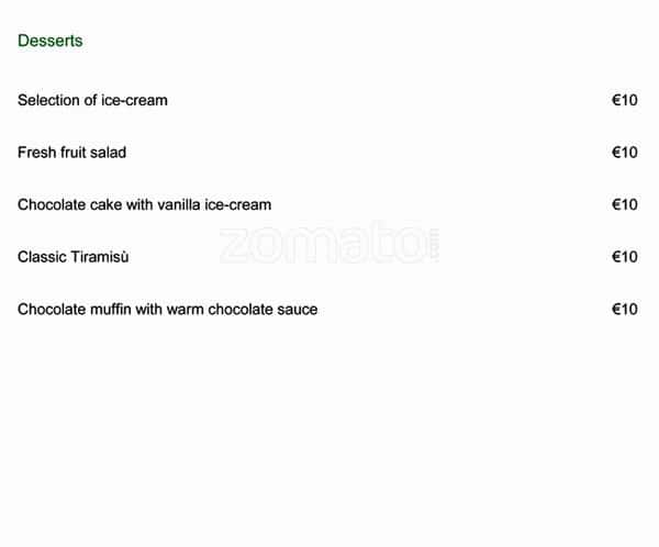 Menu di Il Giardino Bar 