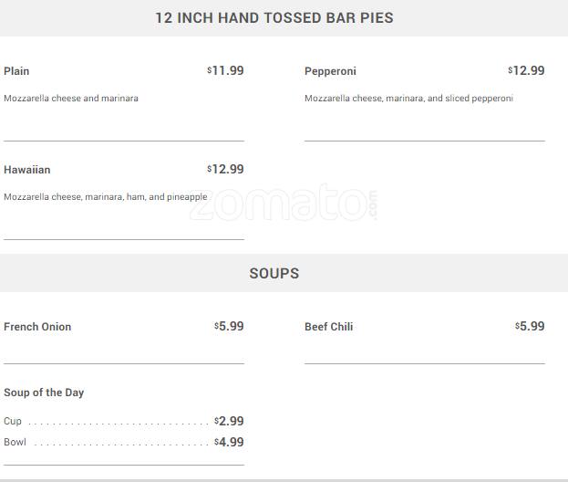 Menu at Fireside Grill pub & bar, New Melle