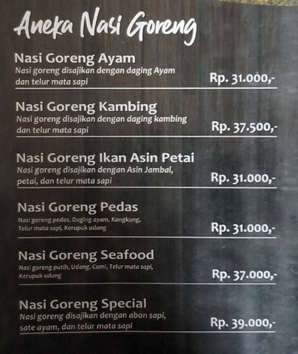 Menu Cibiuk Menu at Cibiuk Restaurant, Bekasi Regency