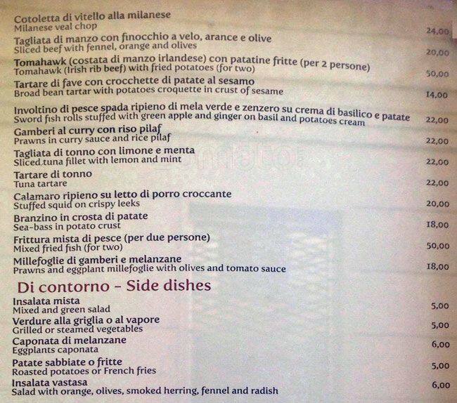 Menu di Hostaria Borromei 