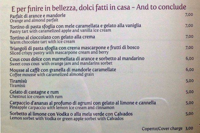 Menu di Hostaria Borromei 