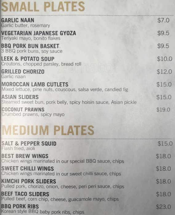 The Best Brew Bar & Kitchen Menu Urbanspoon/Zomato