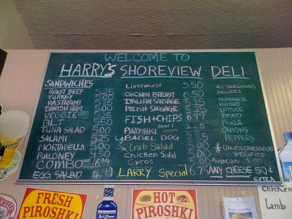 Harry's Shoreview Deli Menu Urbanspoon/Zomato