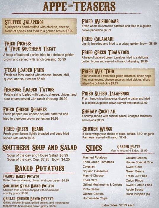 Menu At Country Garden Cuisine Steakhouse Denison