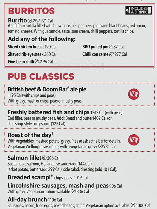 The Toll Gate menu